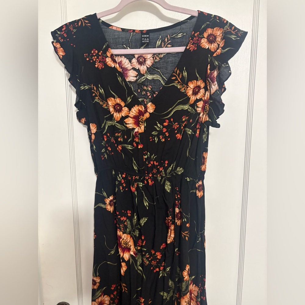 SHEIN Black Floral Maxi Dress - Picture 2 of 5